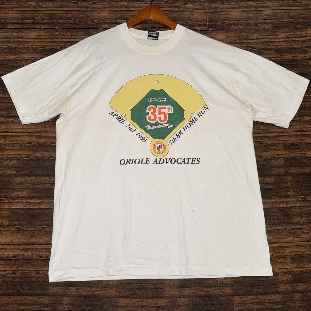 Vintage 90s Best Fruit Of The Loom Single Stitch Size XL Oriole Baseball